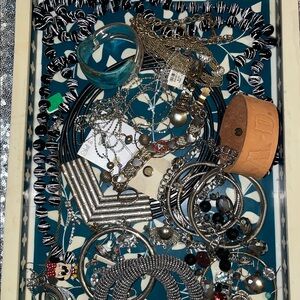 Assorted Jewelry Collection with Silver and Black Accents